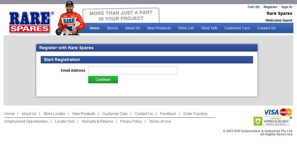 Rare Spares Member Login
