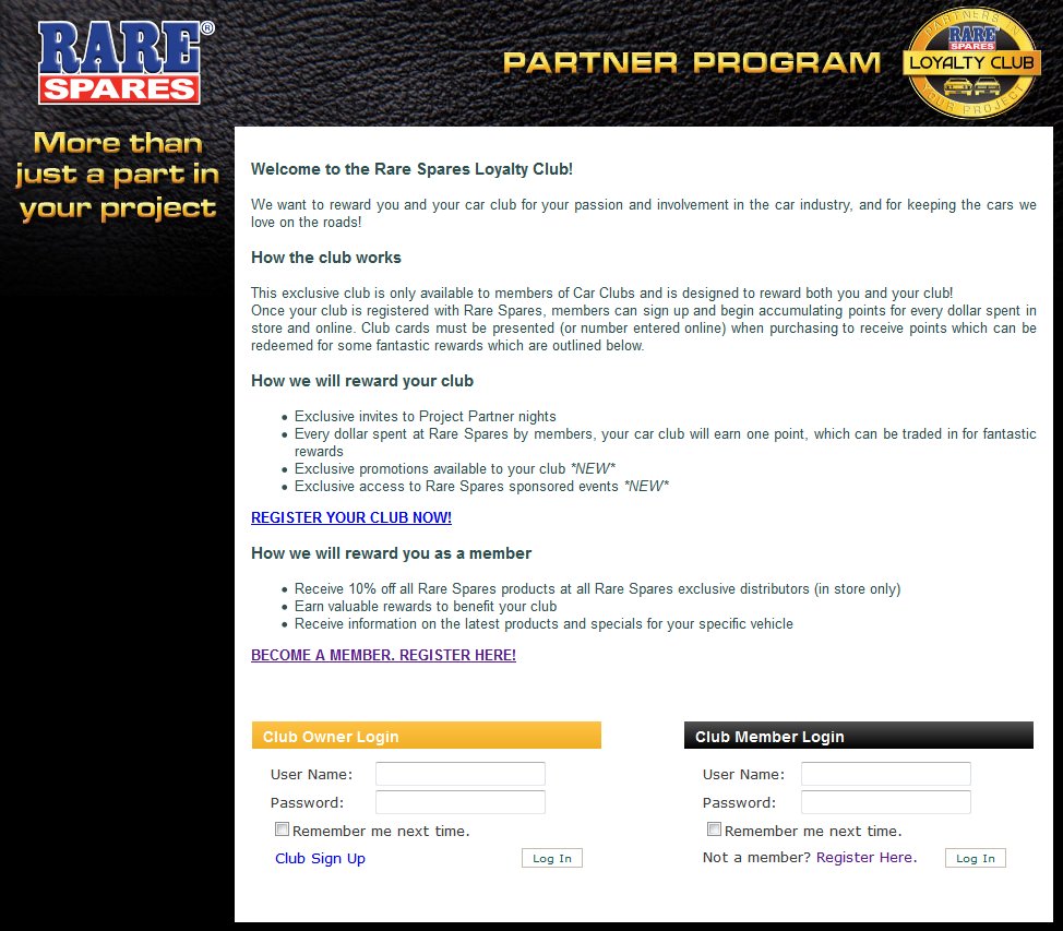 Rare Spares Partner Program